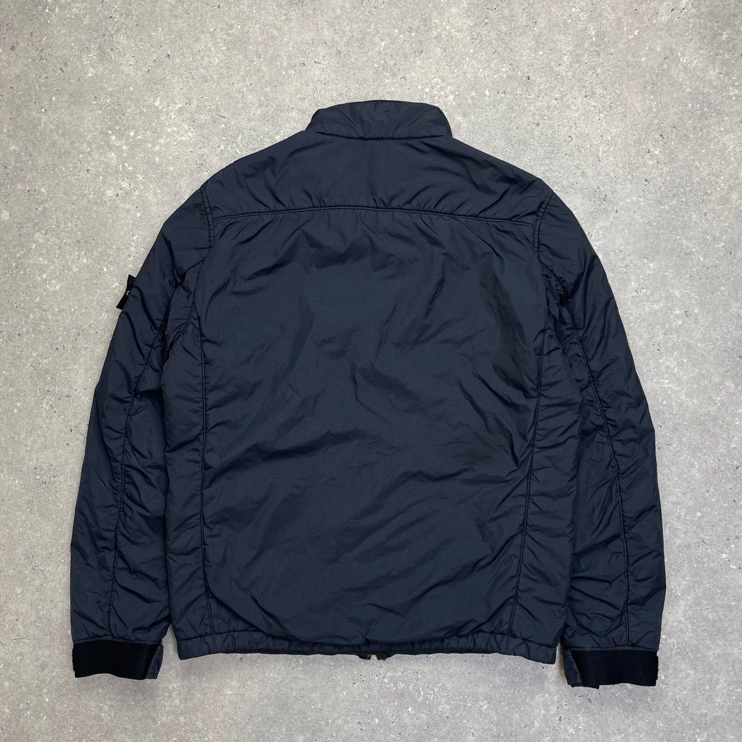 Stone Island Navy Padded Garment Dyed Crinkle Reps Jacket