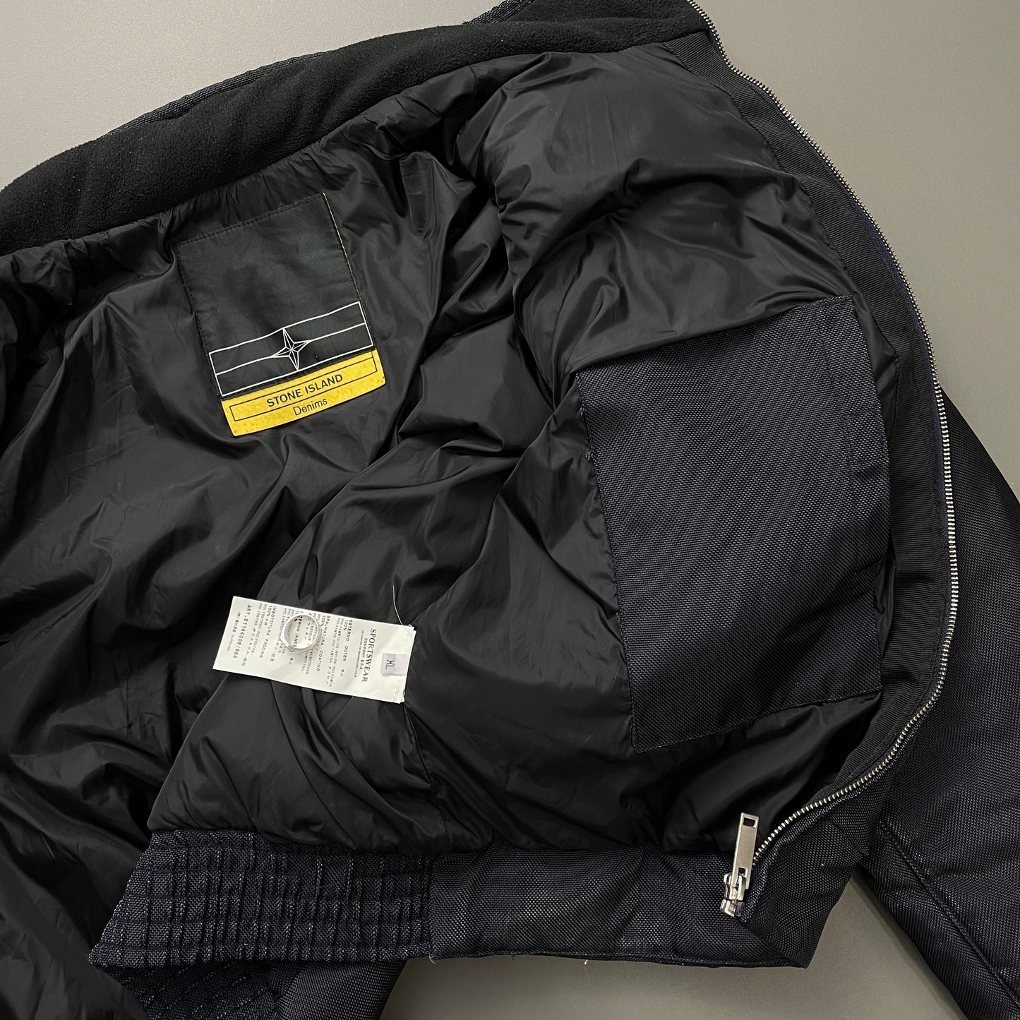 Stone Island Denims AW09 Canvas Nylon Funnel Neck Padded Jacket