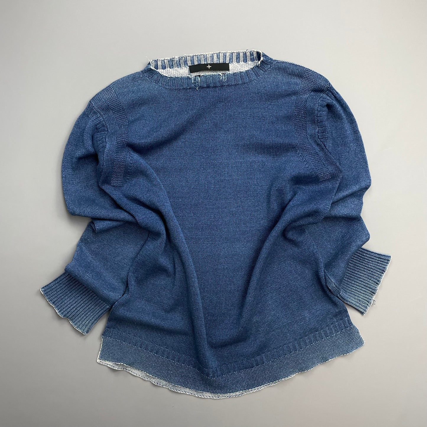 Stone Island Denims Blue SS03 Knit Relaxed Fit Jumper