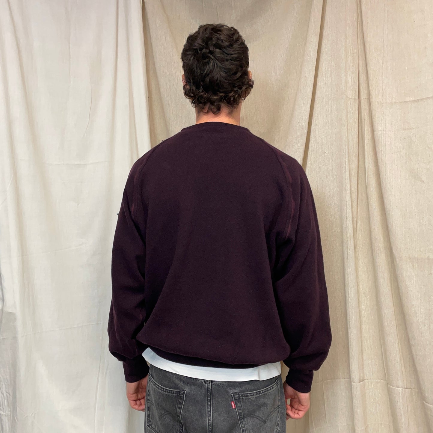 Stone Island Burgundy 80s Wool Blend Knit Jumper