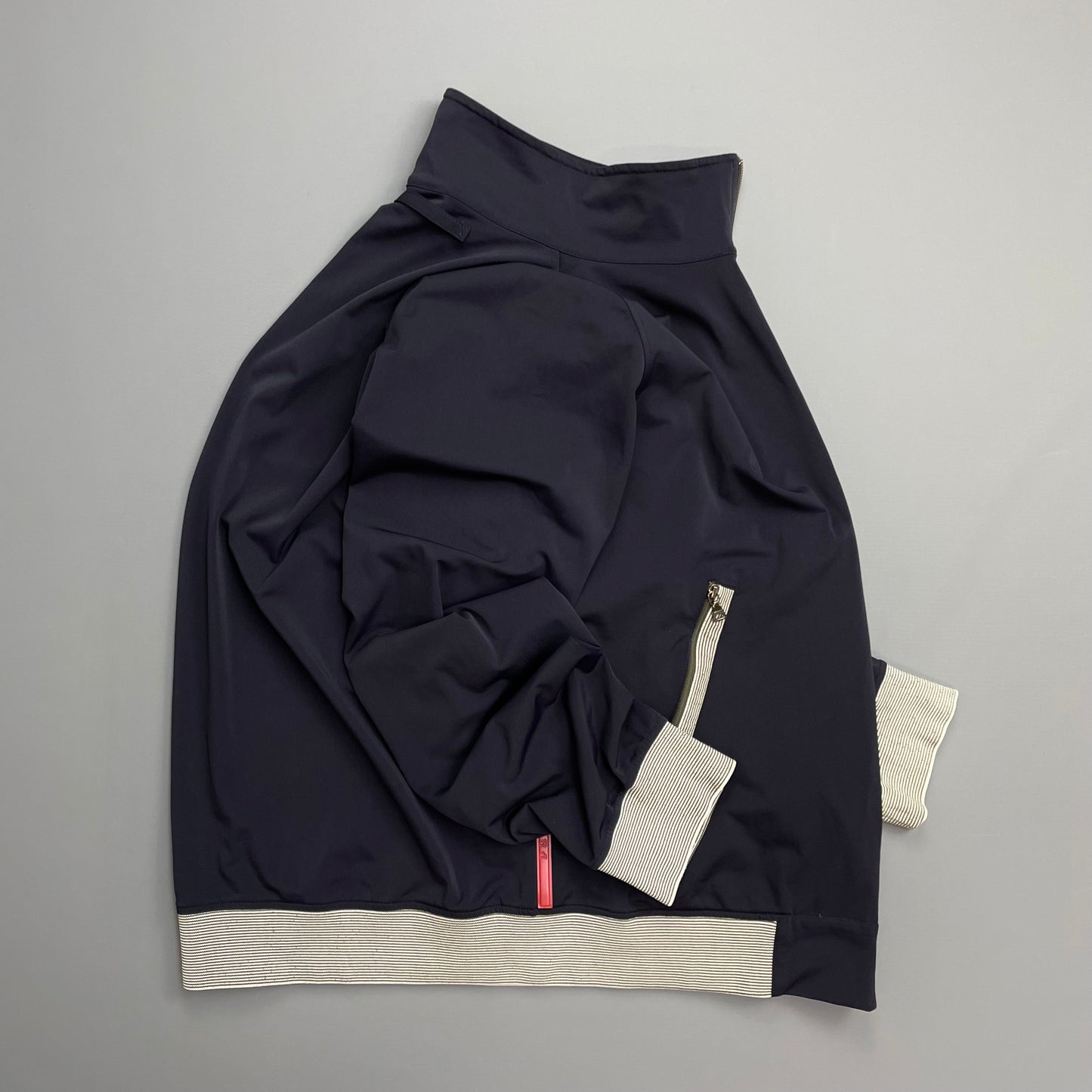Prada Sport Navy 00s Nylon Stripe Detailed Track Jacket