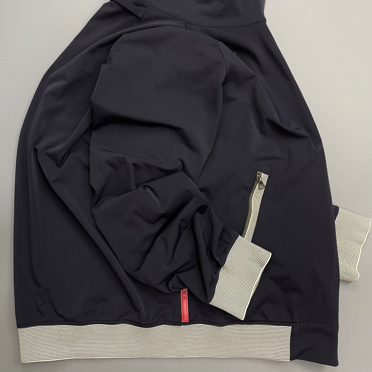 Prada Sport Navy 00s Nylon Stripe Detailed Track Jacket