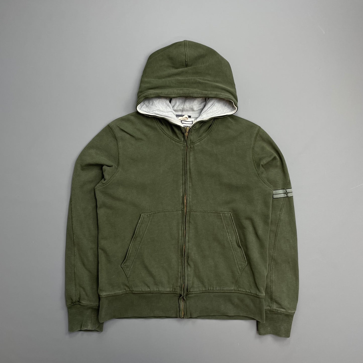 Stone Island Denims Khaki & Grey AW07 Reversible Zip-Through Hoodie