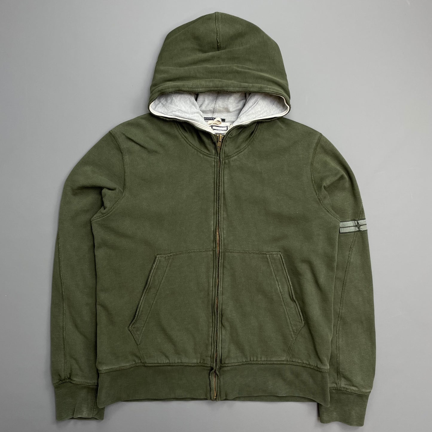 Stone Island Denims Khaki & Grey AW07 Reversible Zip-Through Hoodie