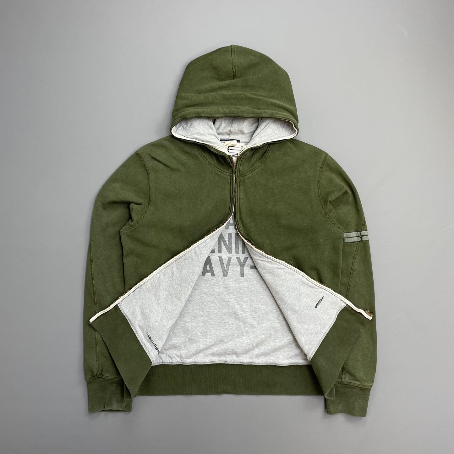 Stone Island Denims Khaki & Grey AW07 Reversible Zip-Through Hoodie