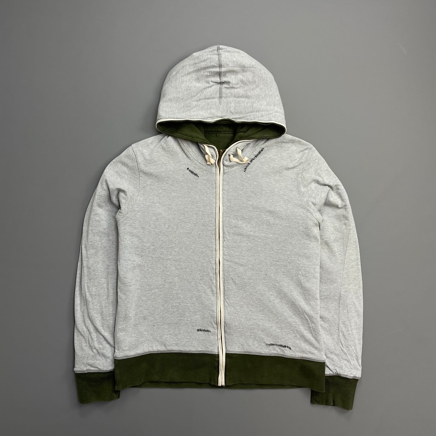 Stone Island Denims Khaki & Grey AW07 Reversible Zip-Through Hoodie