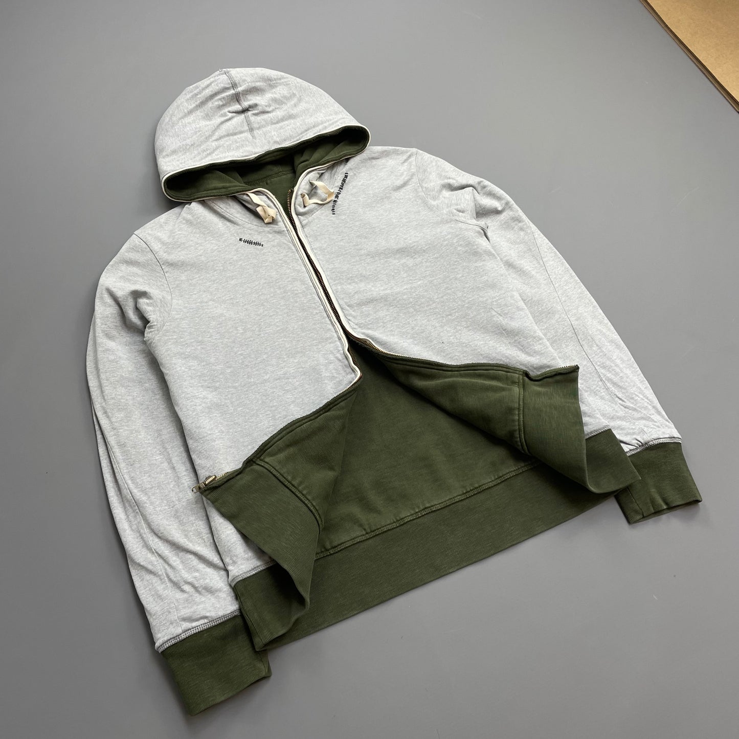 Stone Island Denims Khaki & Grey AW07 Reversible Zip-Through Hoodie