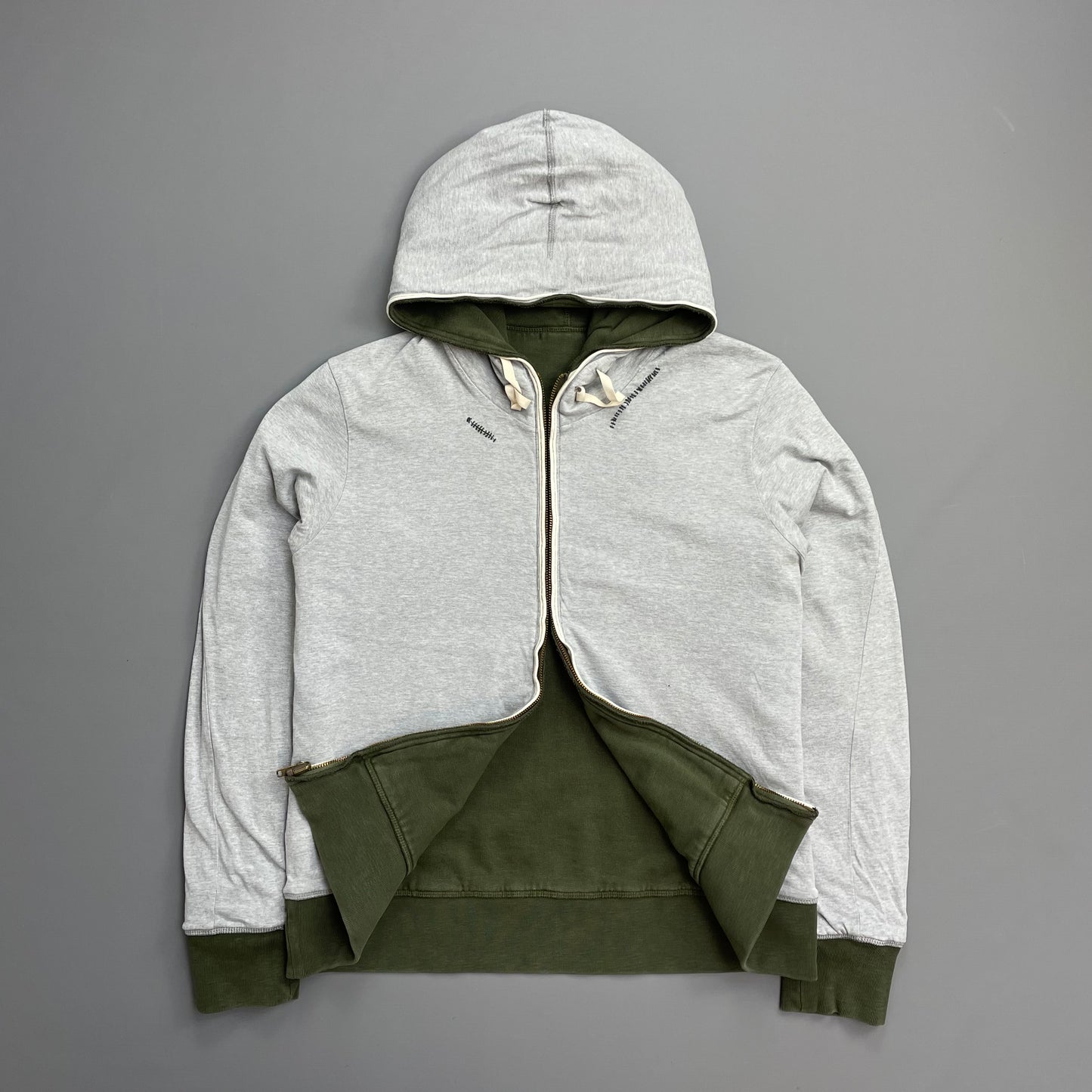 Stone Island Denims Khaki & Grey AW07 Reversible Zip-Through Hoodie