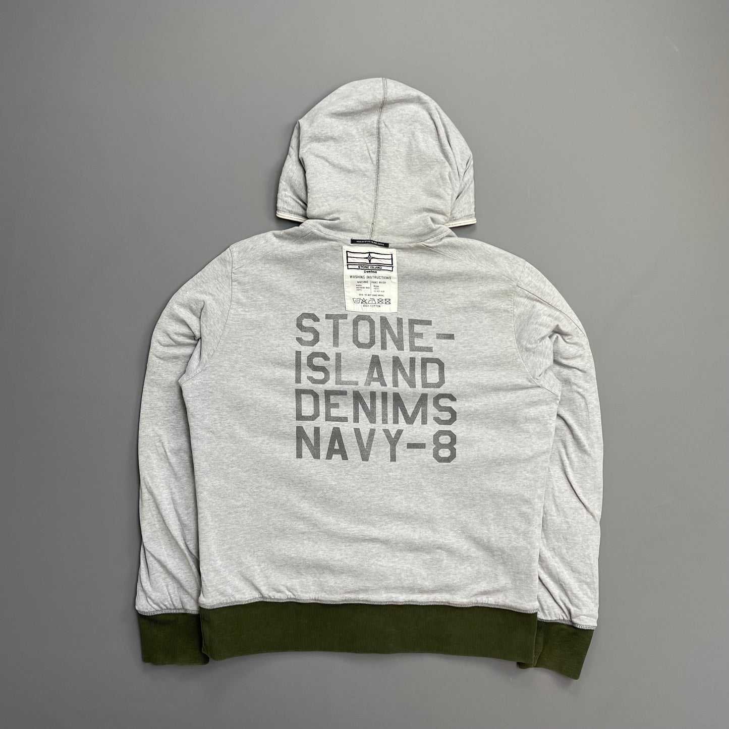 Stone Island Denims Khaki & Grey AW07 Reversible Zip-Through Hoodie