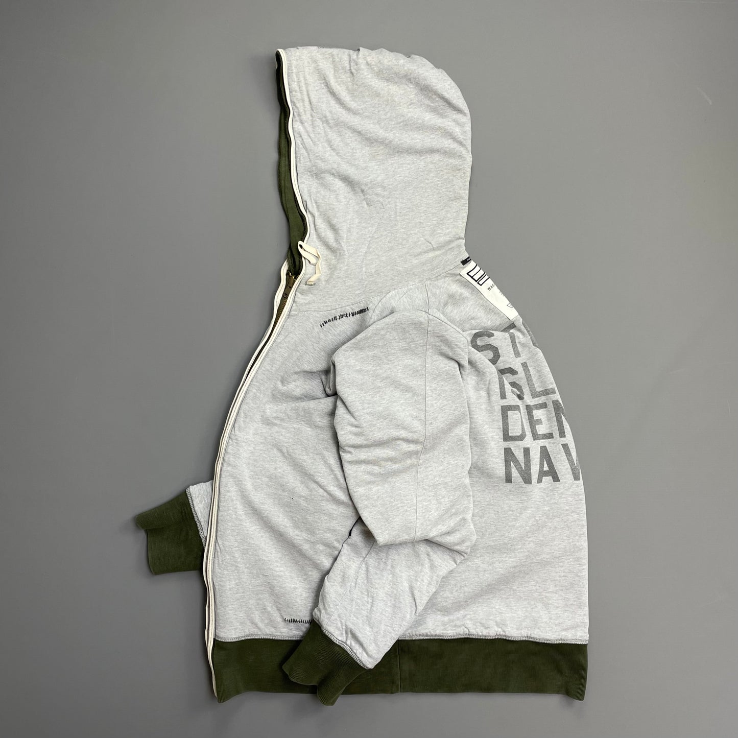 Stone Island Denims Khaki & Grey AW07 Reversible Zip-Through Hoodie