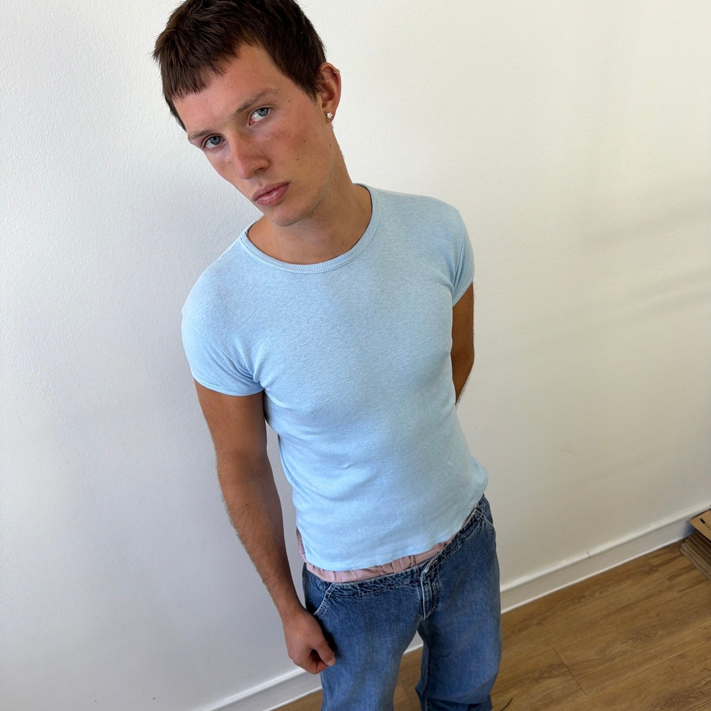 Vintage Blue 60s/70s Fitted T-Shirt
