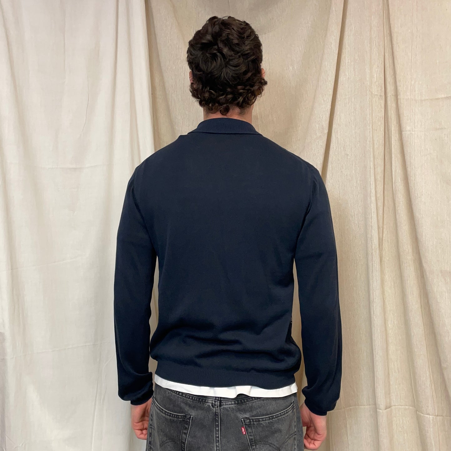 Prada Sport Navy 2007 Zip-Through Cotton Knit Cardigan Jumper