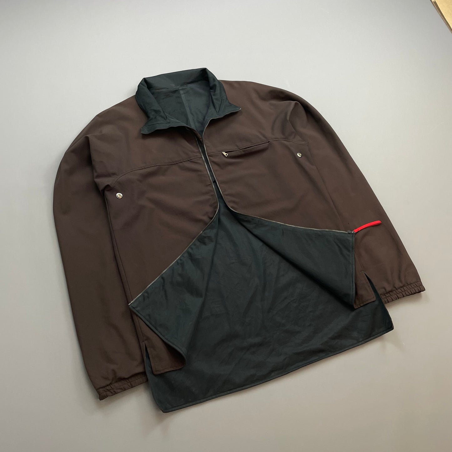 Prada Sport Burgundy 00s Nylon Lightweight Technical Zip-Through Jacket