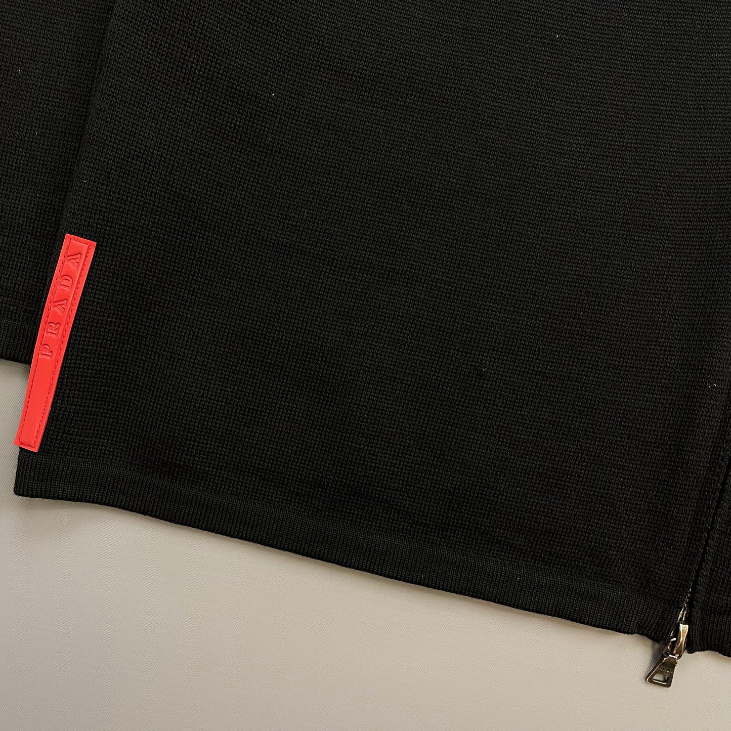 Prada Sport Black 00s Wool Knit Zip-Through Cardigan Jumper