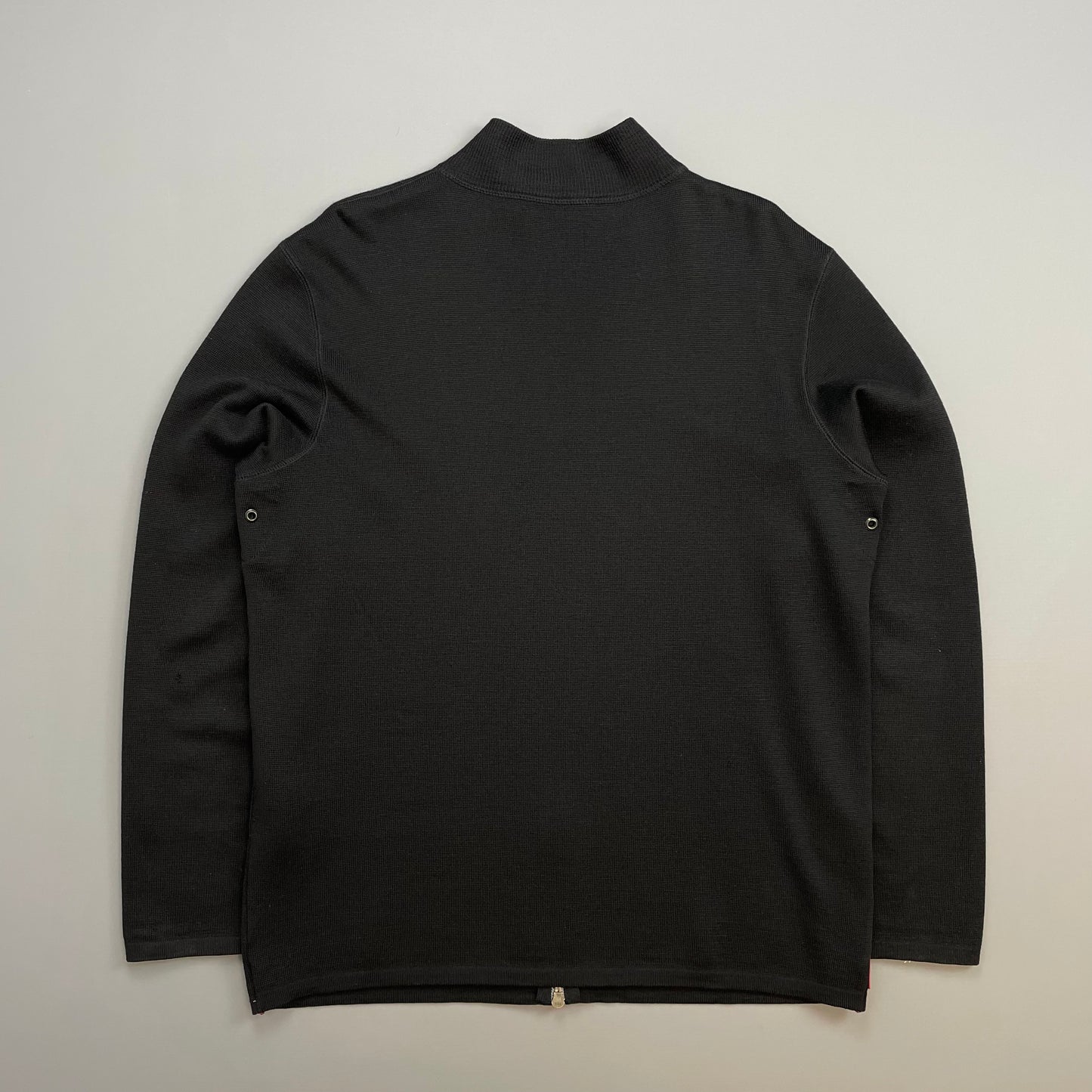 Prada Sport Black 00s Wool Knit Zip-Through Cardigan Jumper