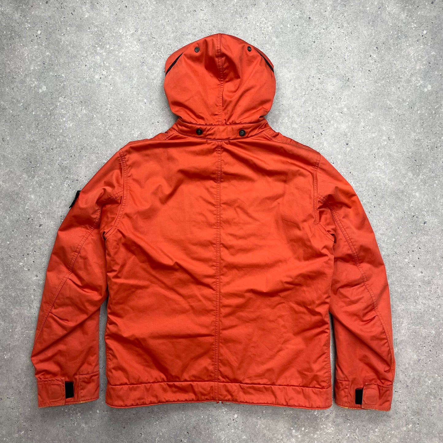 Stone Island Orange Raso Gommato Adjustable Hooded Jacket AW10