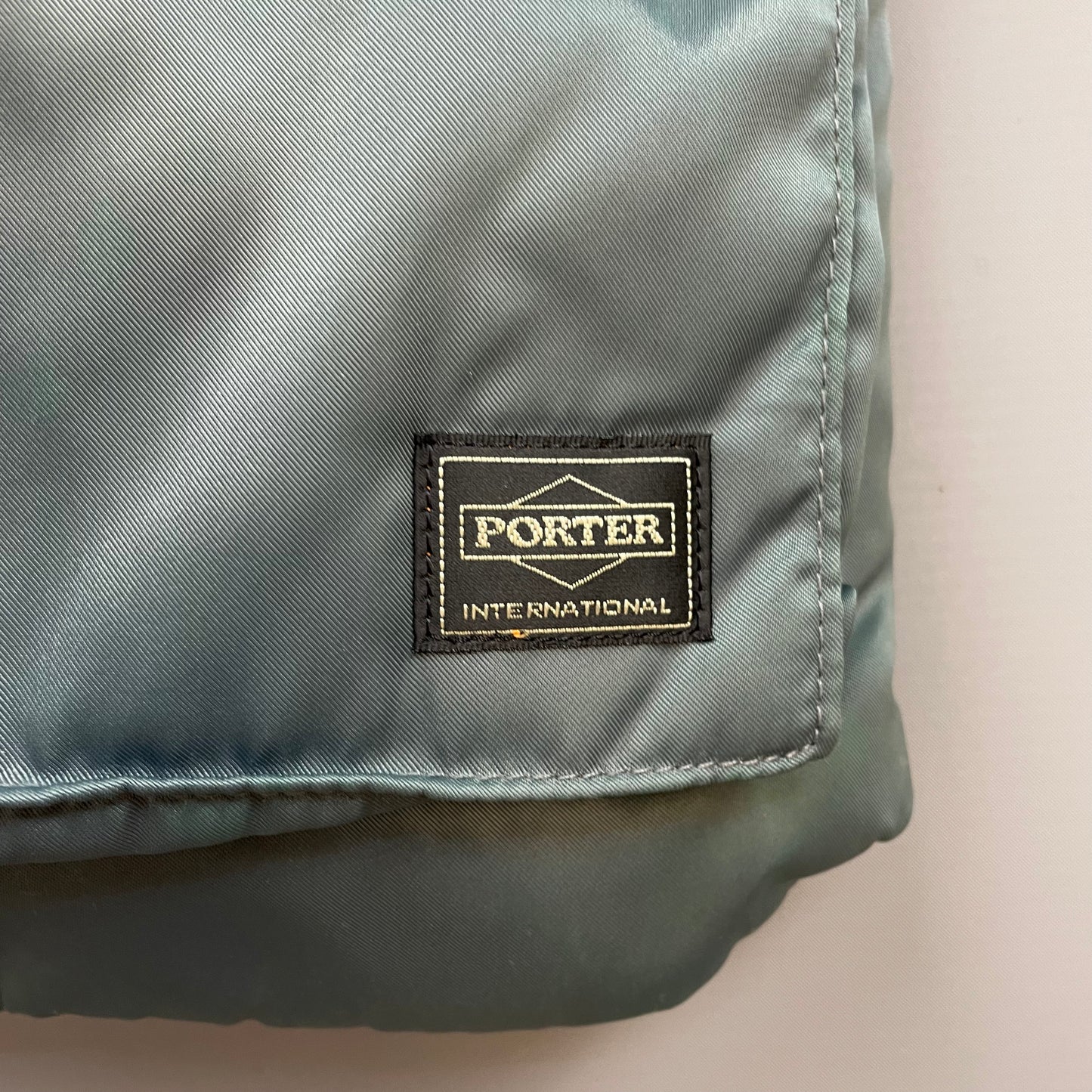 Porter International Teal Blue/Green Nylon Crossbody Briefcase Satchel