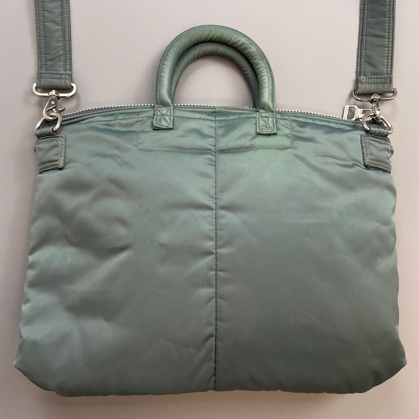 Porter International Teal Blue/Green Nylon Crossbody Briefcase Satchel