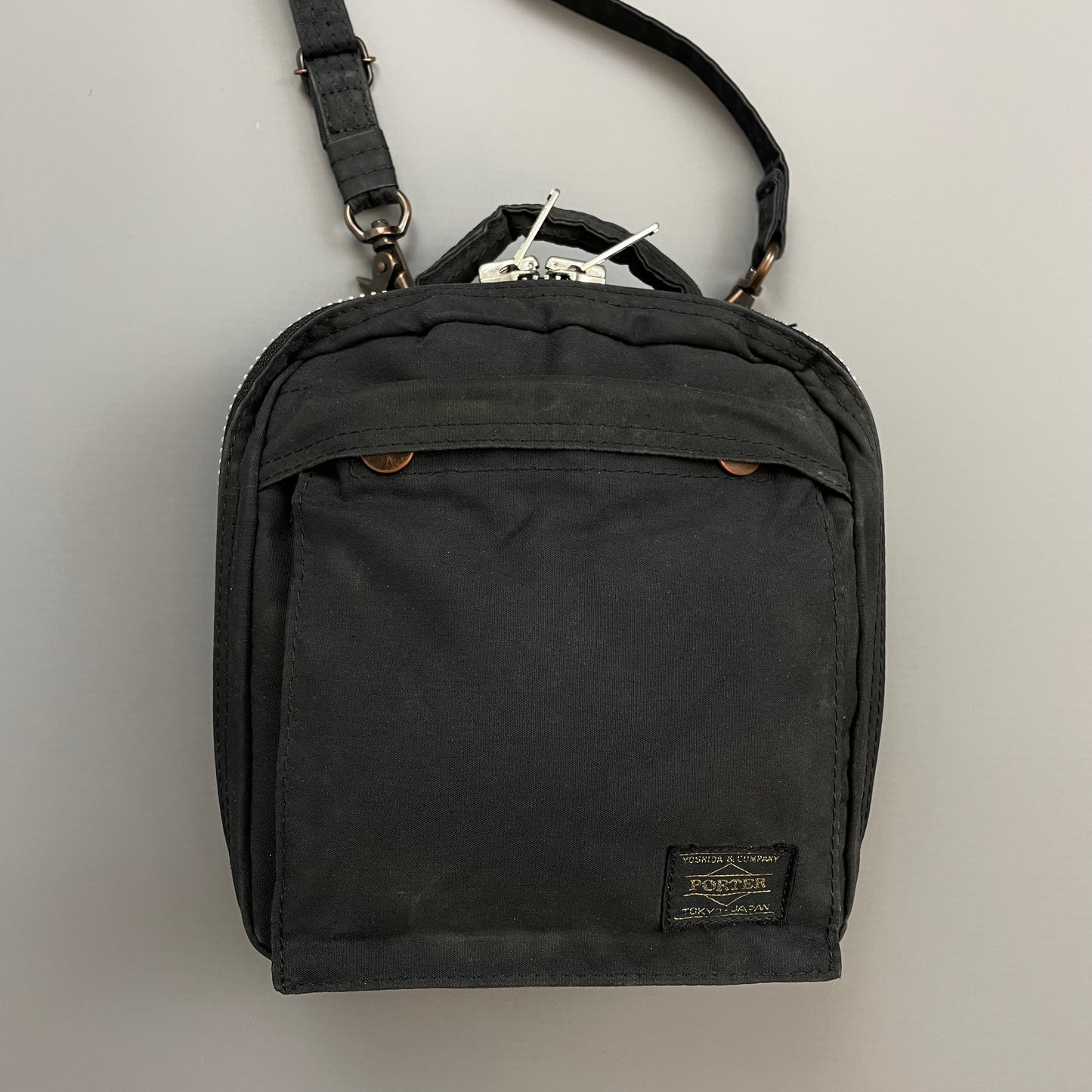 Porter Yoshida & Co. Black Canvas Crossbody Side Bag