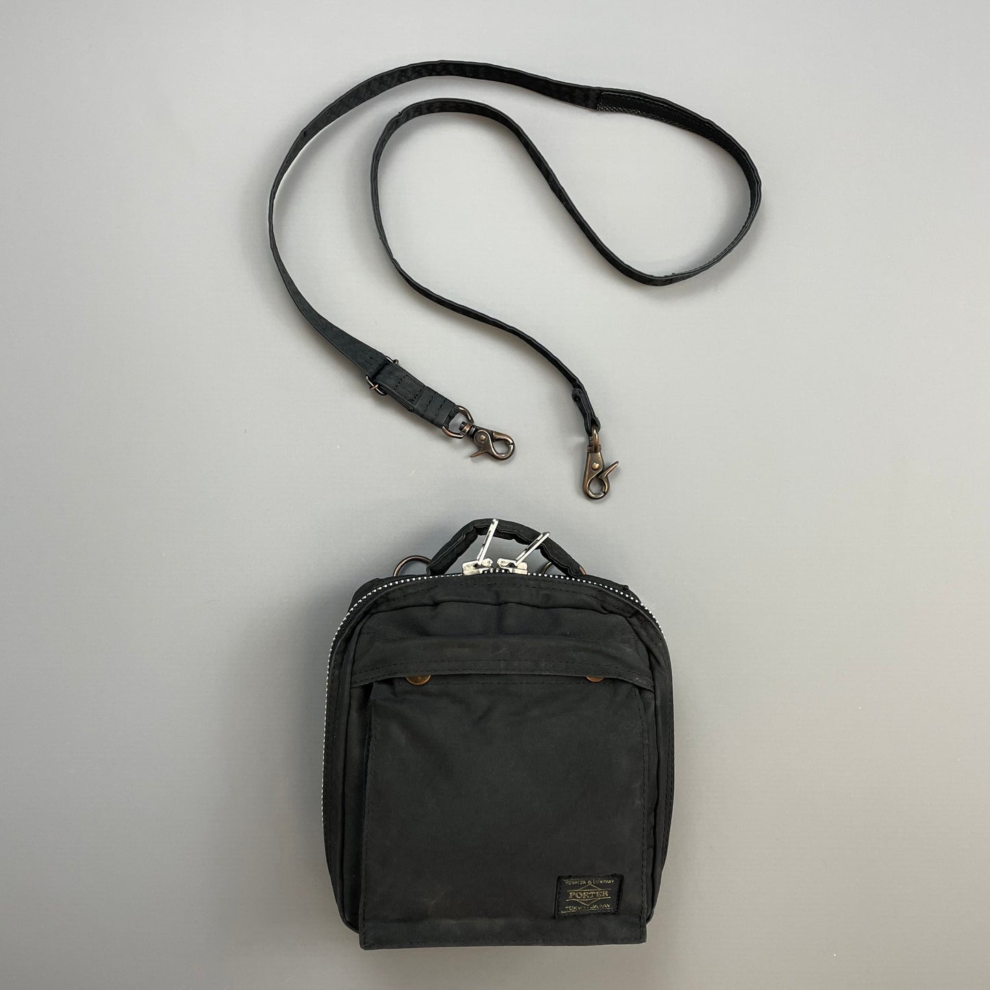 Porter Yoshida & Co. Black Canvas Crossbody Side Bag