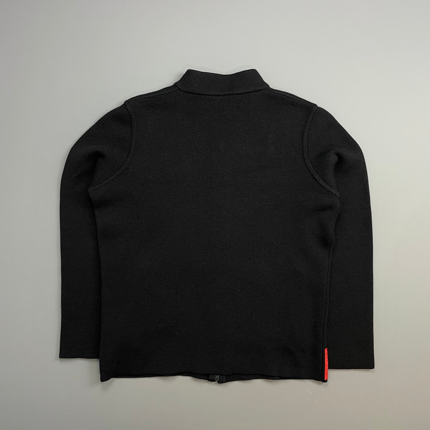 Prada Sport Black 2007 Wool Knit Zip-Through Cardigan Jacket