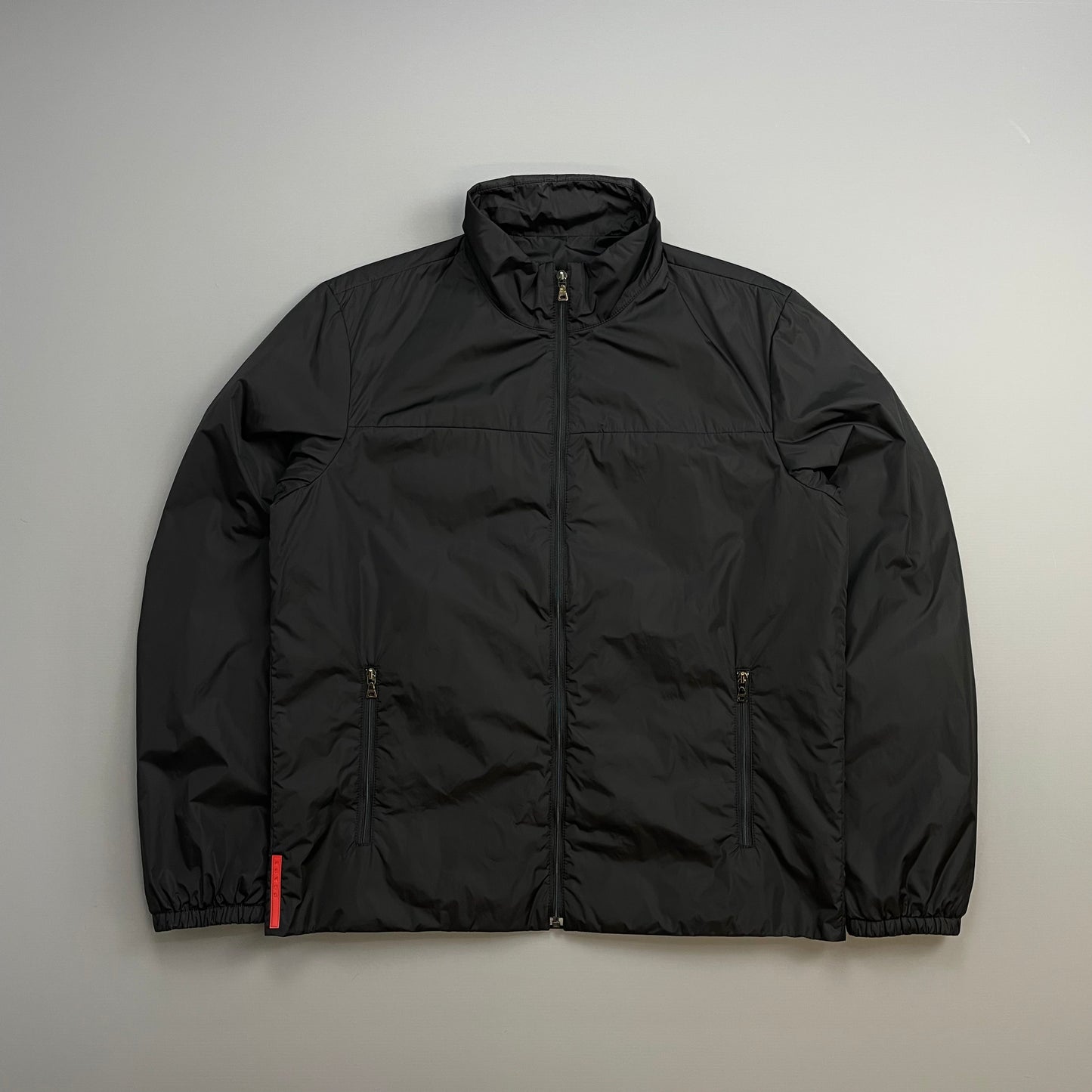 Prada Sport Black 2009 Nylon Padded Liner Bomber Jacket