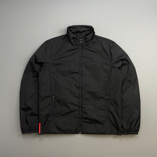 Prada Sport Black 2009 Nylon Padded Liner Bomber Jacket