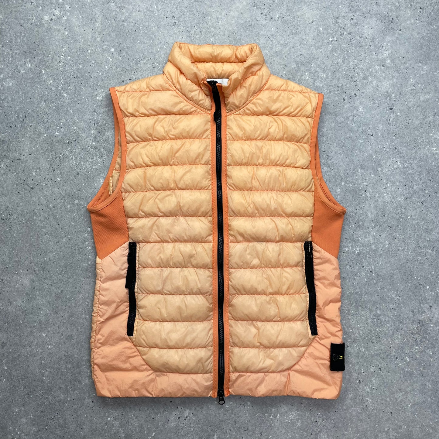 Stone Island Orange Garment Dyed Micro Yarn Down Puffer Gilet
