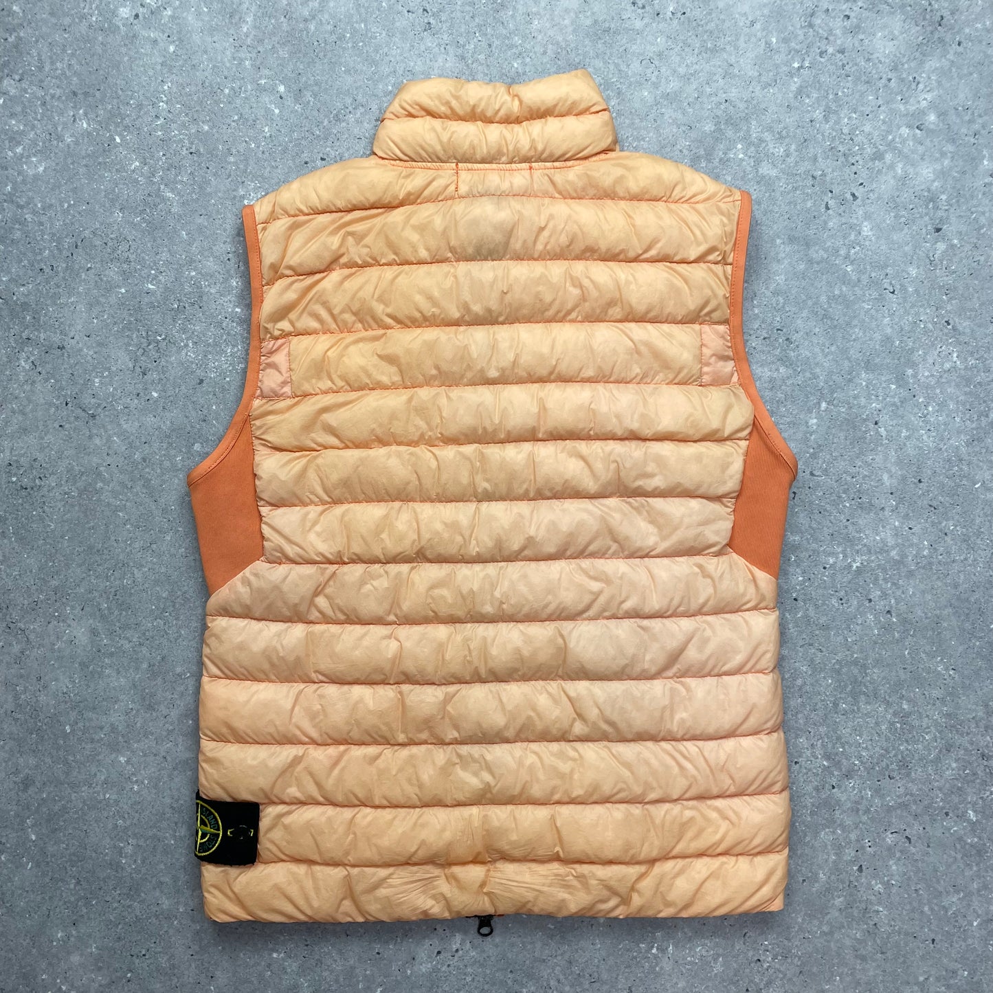 Stone Island Orange Garment Dyed Micro Yarn Down Puffer Gilet