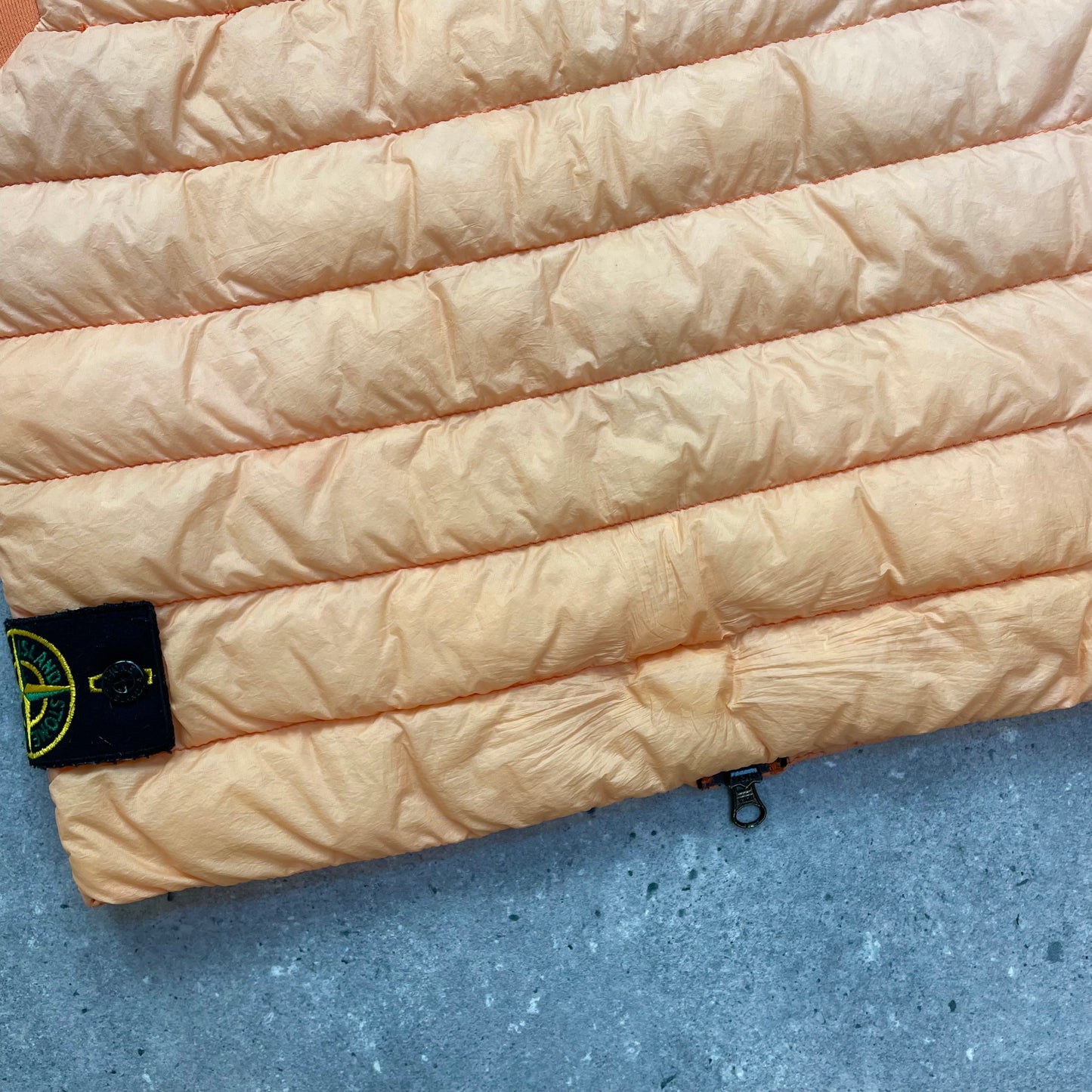Stone Island Orange Garment Dyed Micro Yarn Down Puffer Gilet