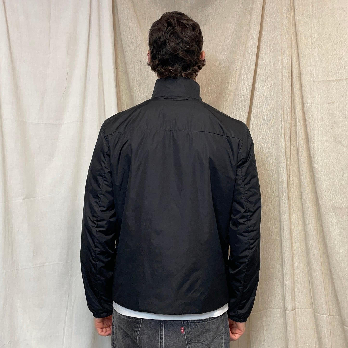Prada Sport Black 2009 Nylon Padded Liner Bomber Jacket