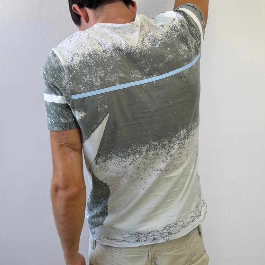 ENQUIRE FOR PRICE - Prada Sport Blue & Grey 00s Heatmap T-Shirt