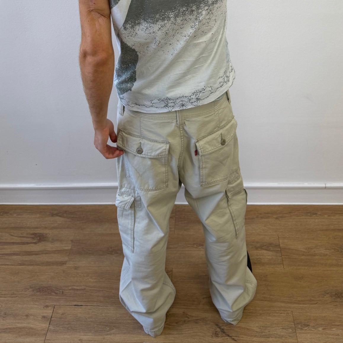 Levi's Cream 2004 Contrast Stitch Cargo Trousers