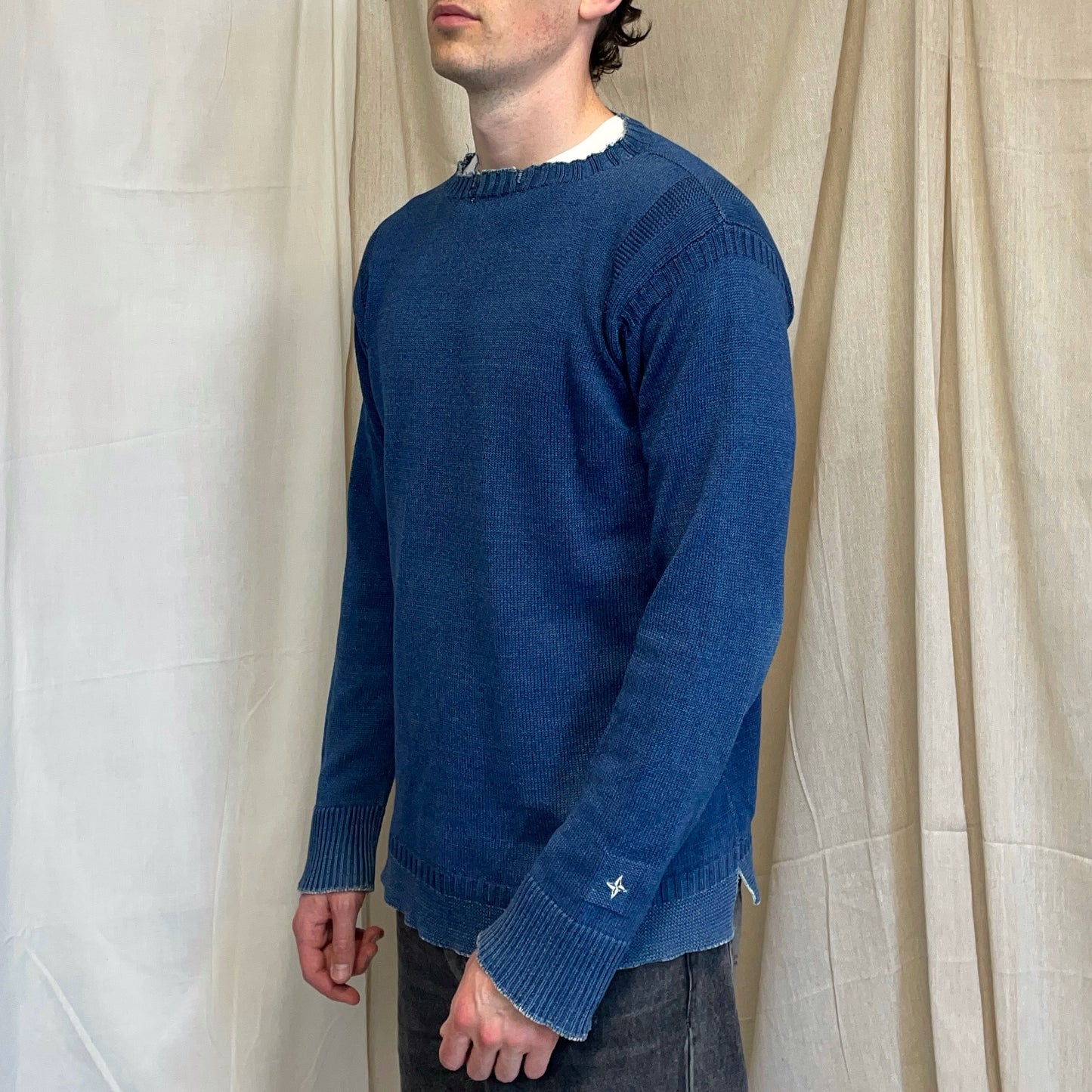 Stone Island Denims Blue SS03 Knit Relaxed Fit Jumper