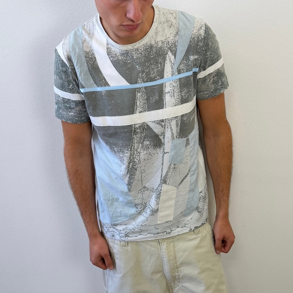 ENQUIRE FOR PRICE - Prada Sport Blue & Grey 00s Heatmap T-Shirt