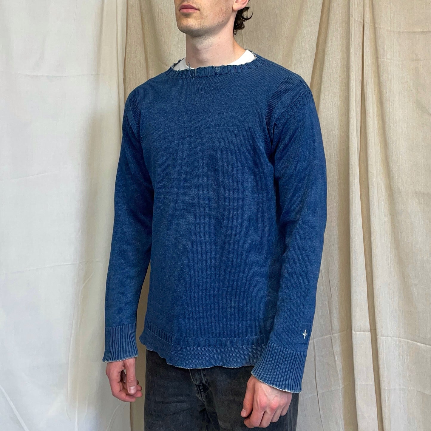 Stone Island Denims Blue SS03 Knit Relaxed Fit Jumper