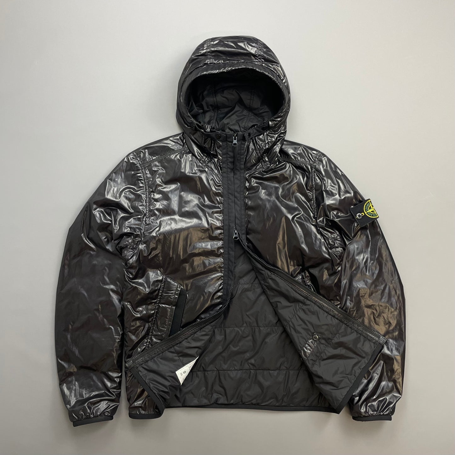 Stone Island Black/Burgundy SS18 Pertex Quantum Y Primaloft Technology Hooded Nylon Jacket