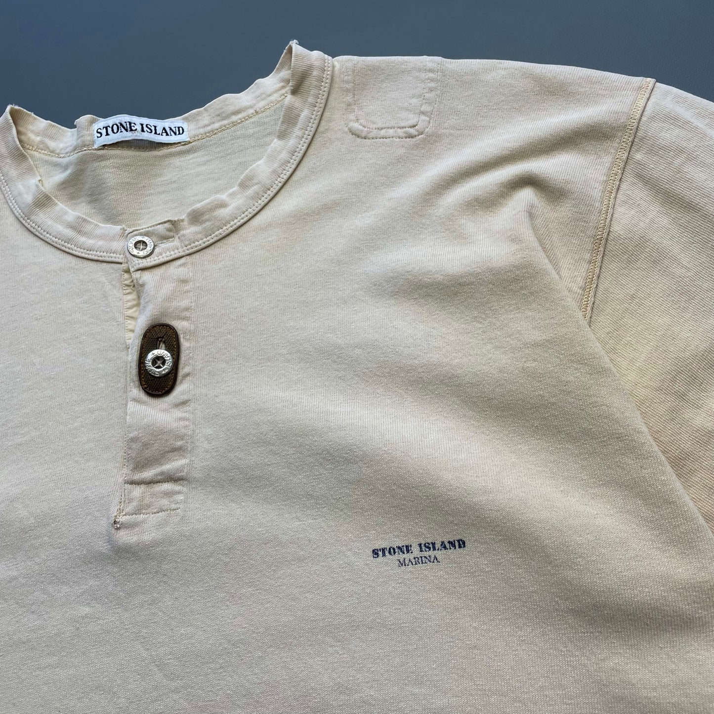 Stone Island Beige 80s Marina Henley T-Shirt
