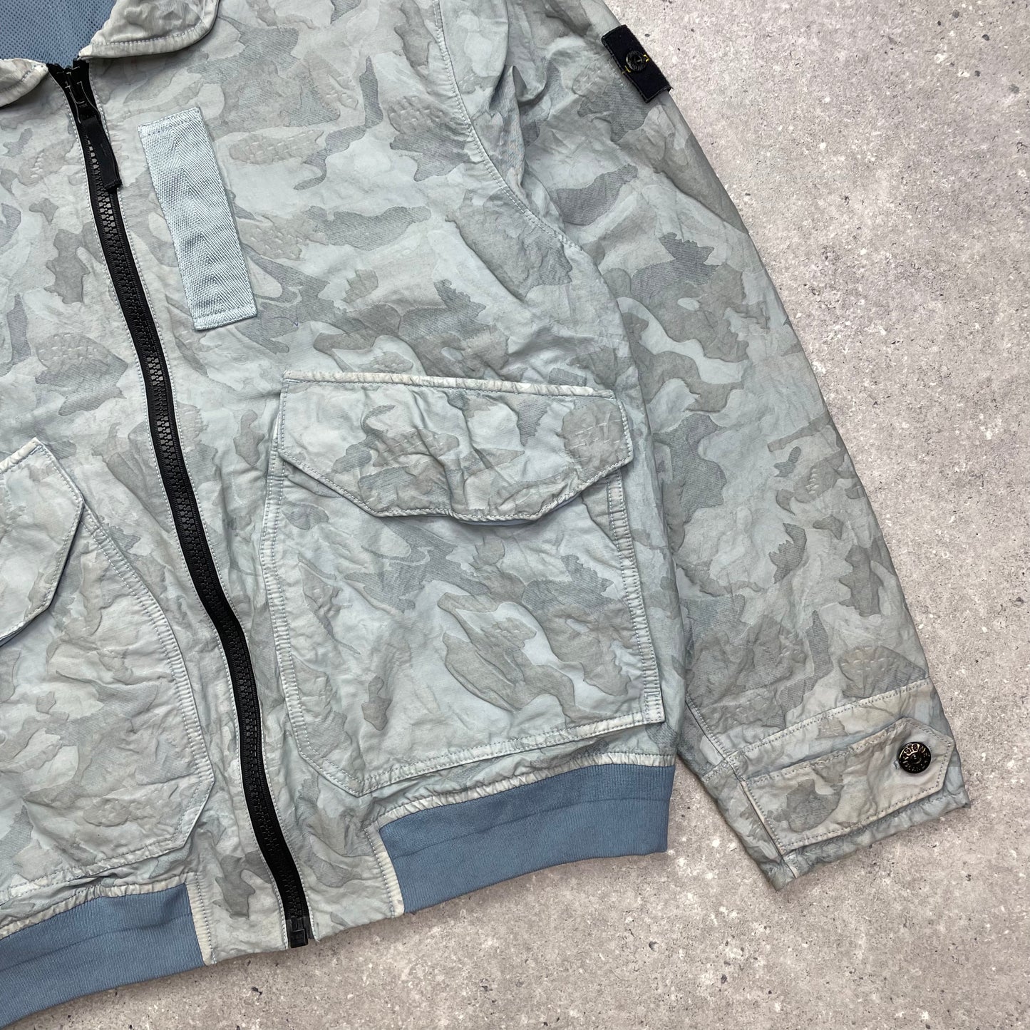 Stone Island Blue Big Loom Camo Bomber Jacket