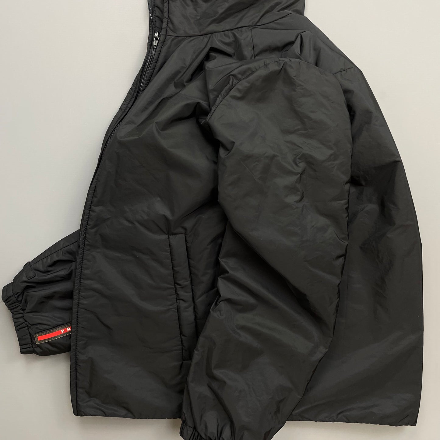 Prada Sport Black 2014 Nylon Padded Liner Harrington Bomber Jacket