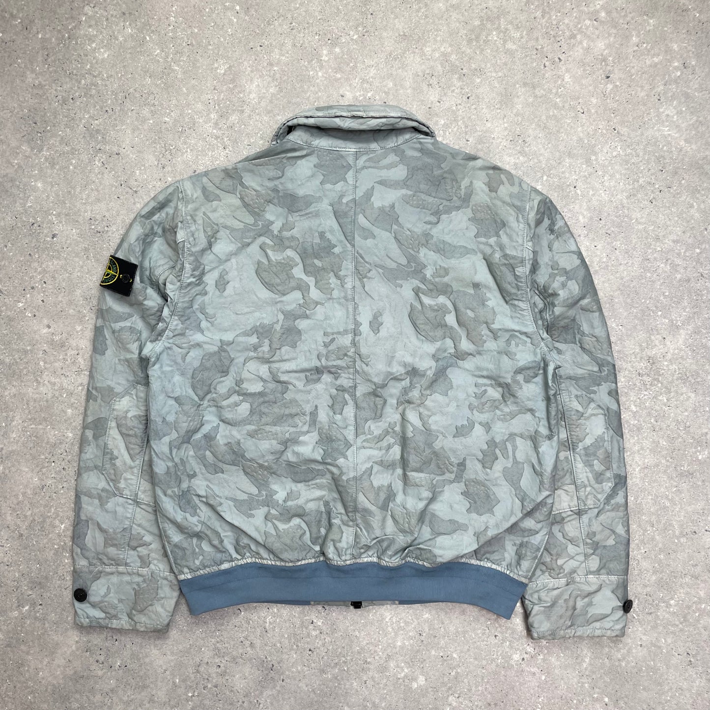 Stone Island Blue Big Loom Camo Bomber Jacket