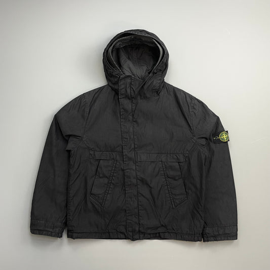 Stone Island Black AW05 Asymmetrical Zip Dutch Rope Lined Hooded Jacket