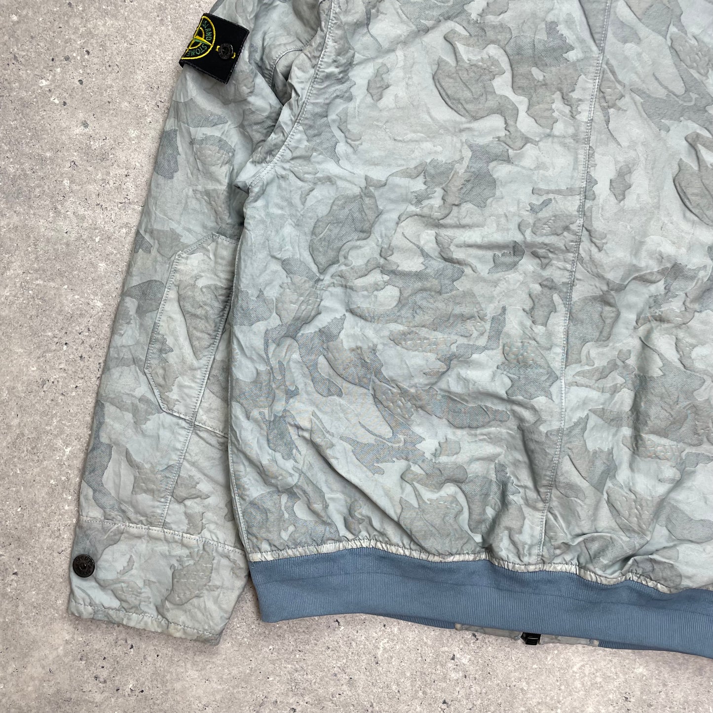 Stone Island Blue Big Loom Camo Bomber Jacket
