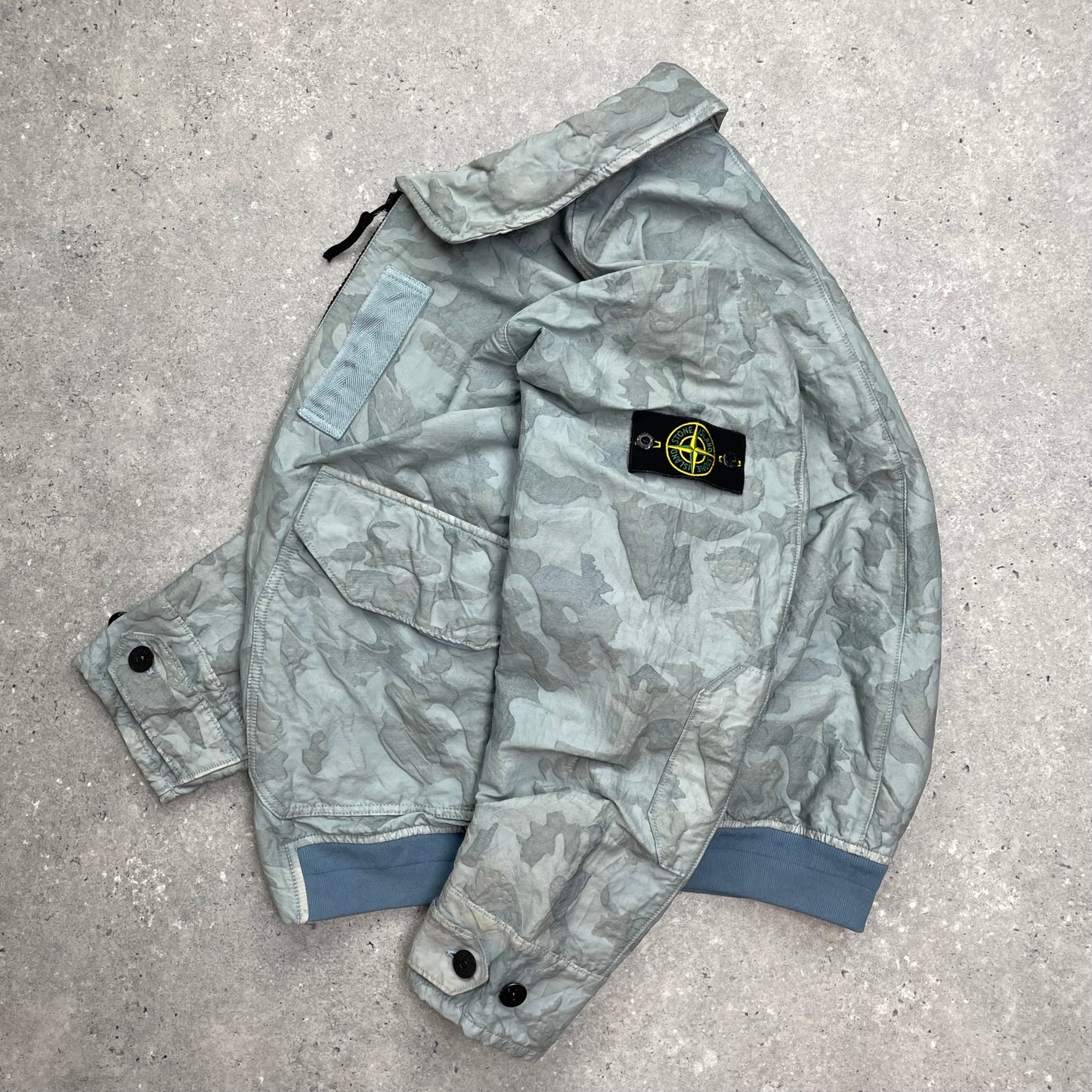 Stone Island Blue Big Loom Camo Bomber Jacket