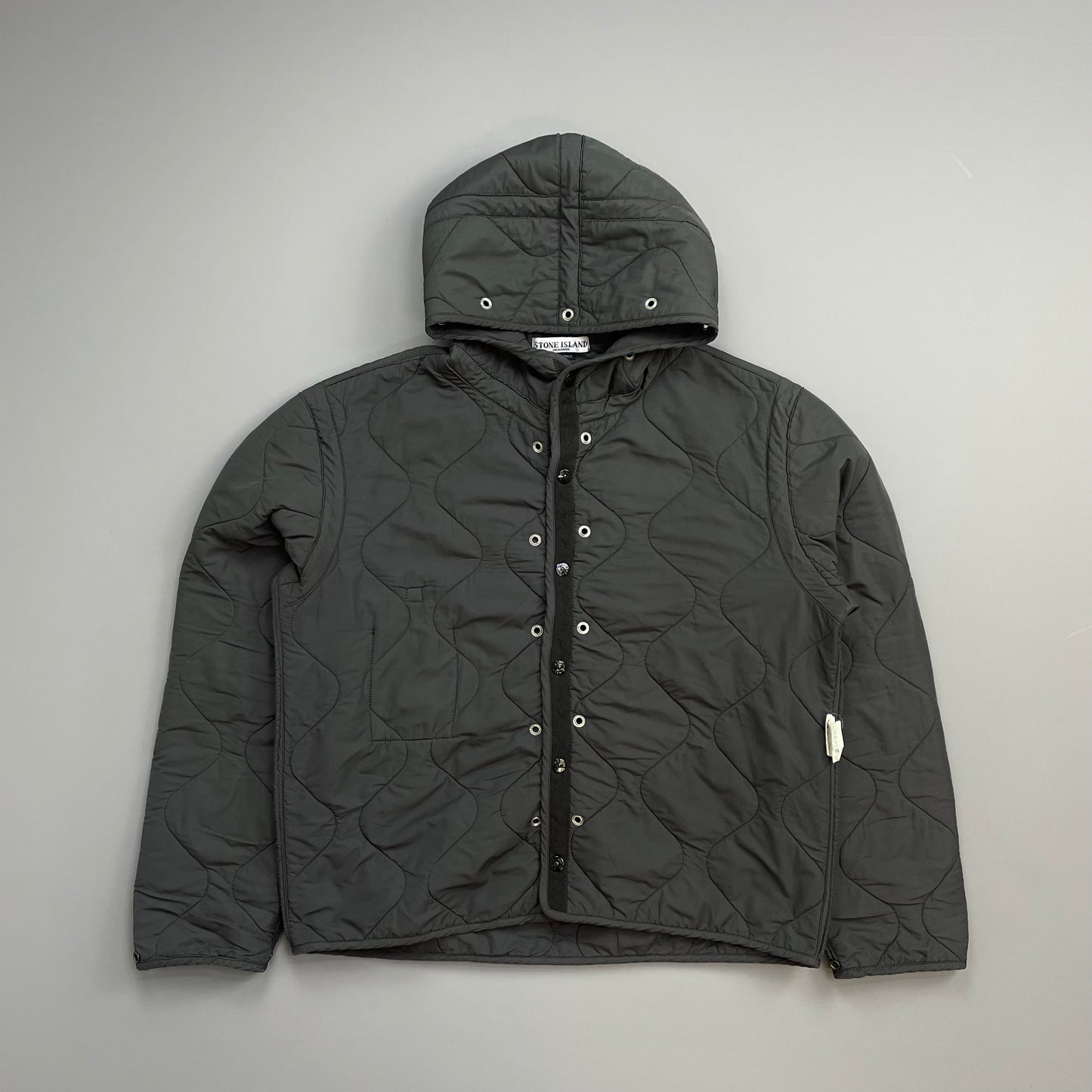 Stone Island Black AW05 Asymmetrical Zip Dutch Rope Lined Hooded Jacket