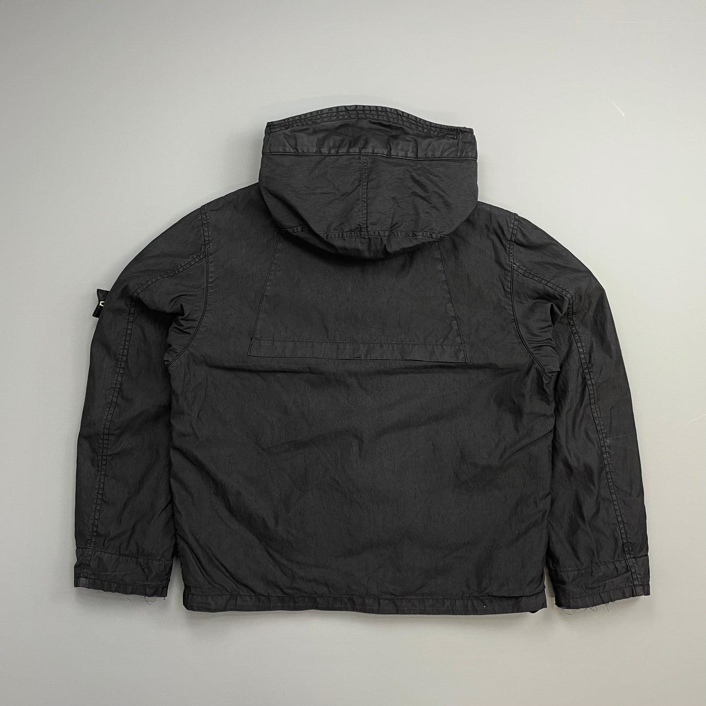 Stone Island Black AW05 Asymmetrical Zip Dutch Rope Lined Hooded Jacket