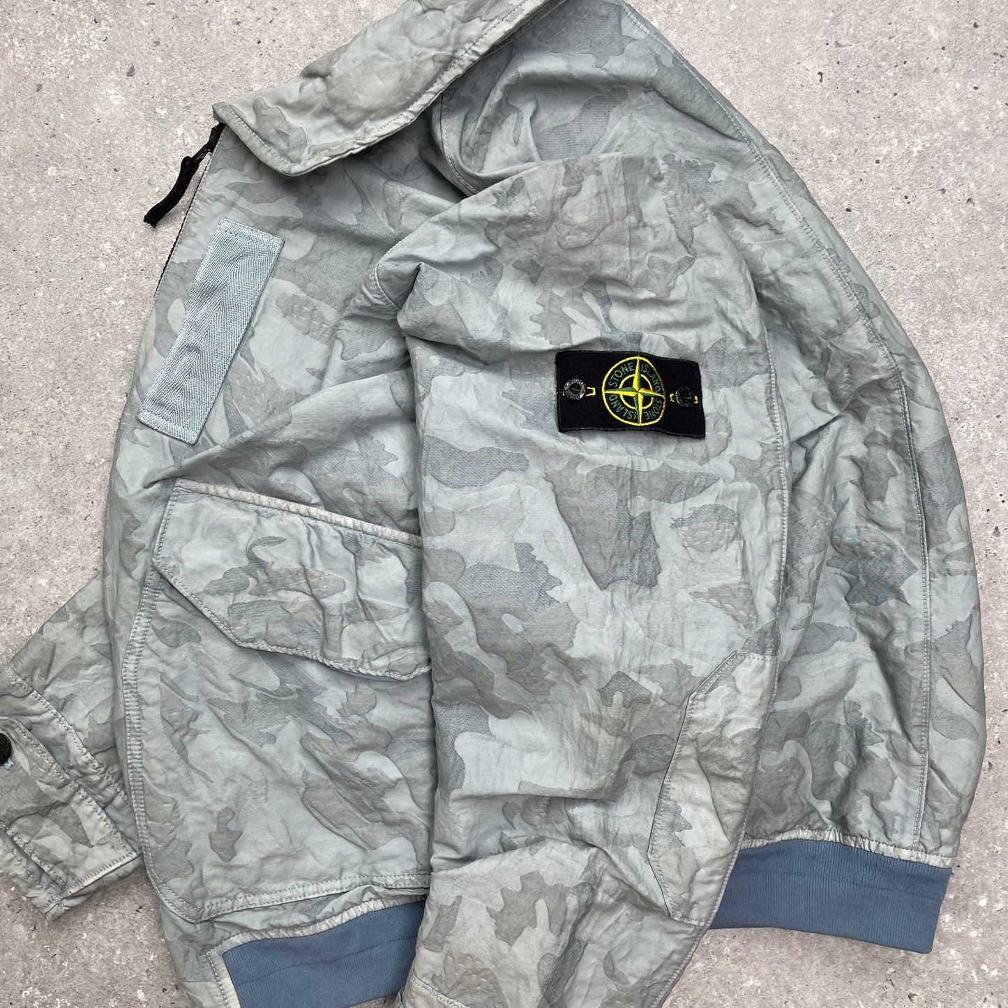 Stone Island Blue Big Loom Camo Bomber Jacket