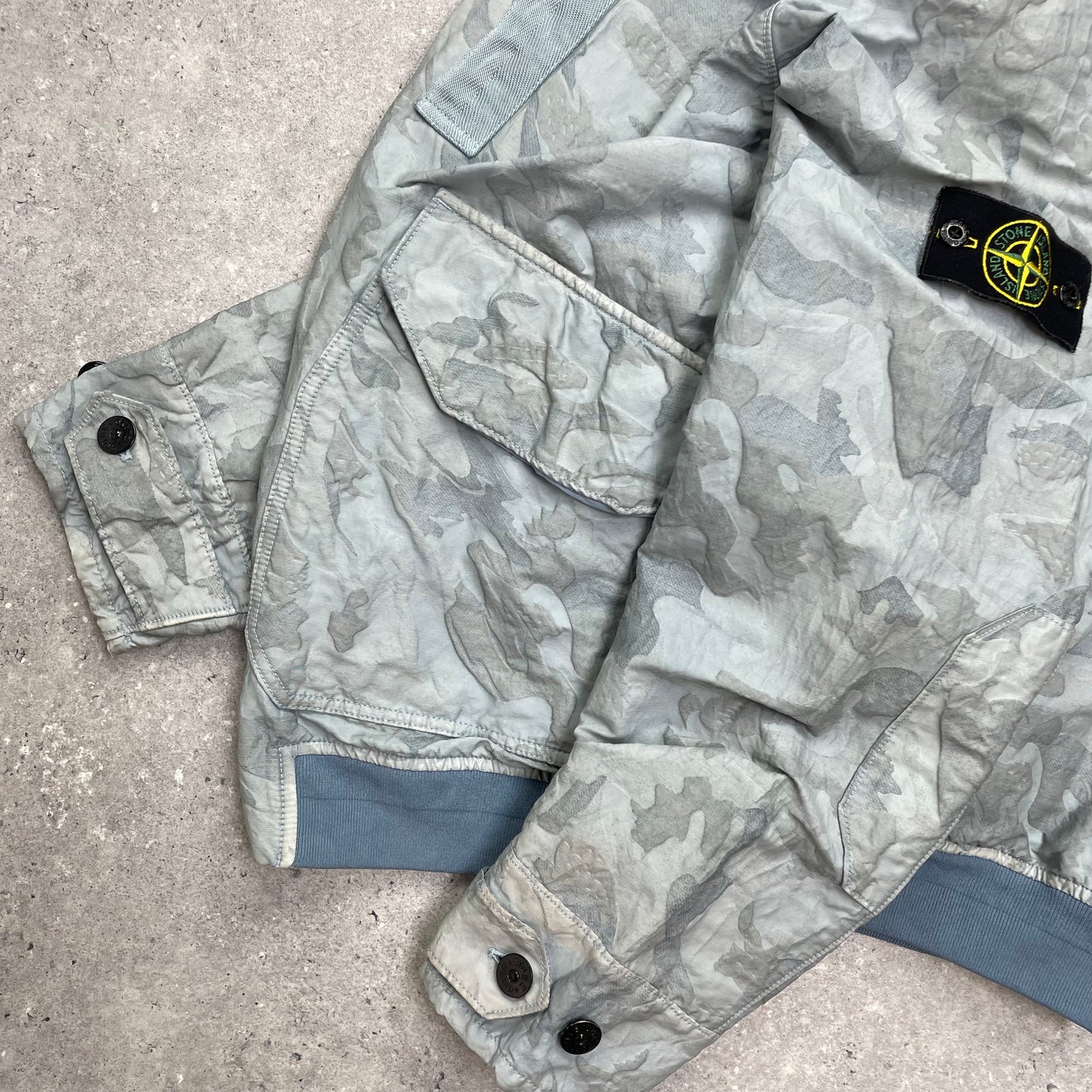 Stone Island Blue Big Loom Camo Bomber Jacket