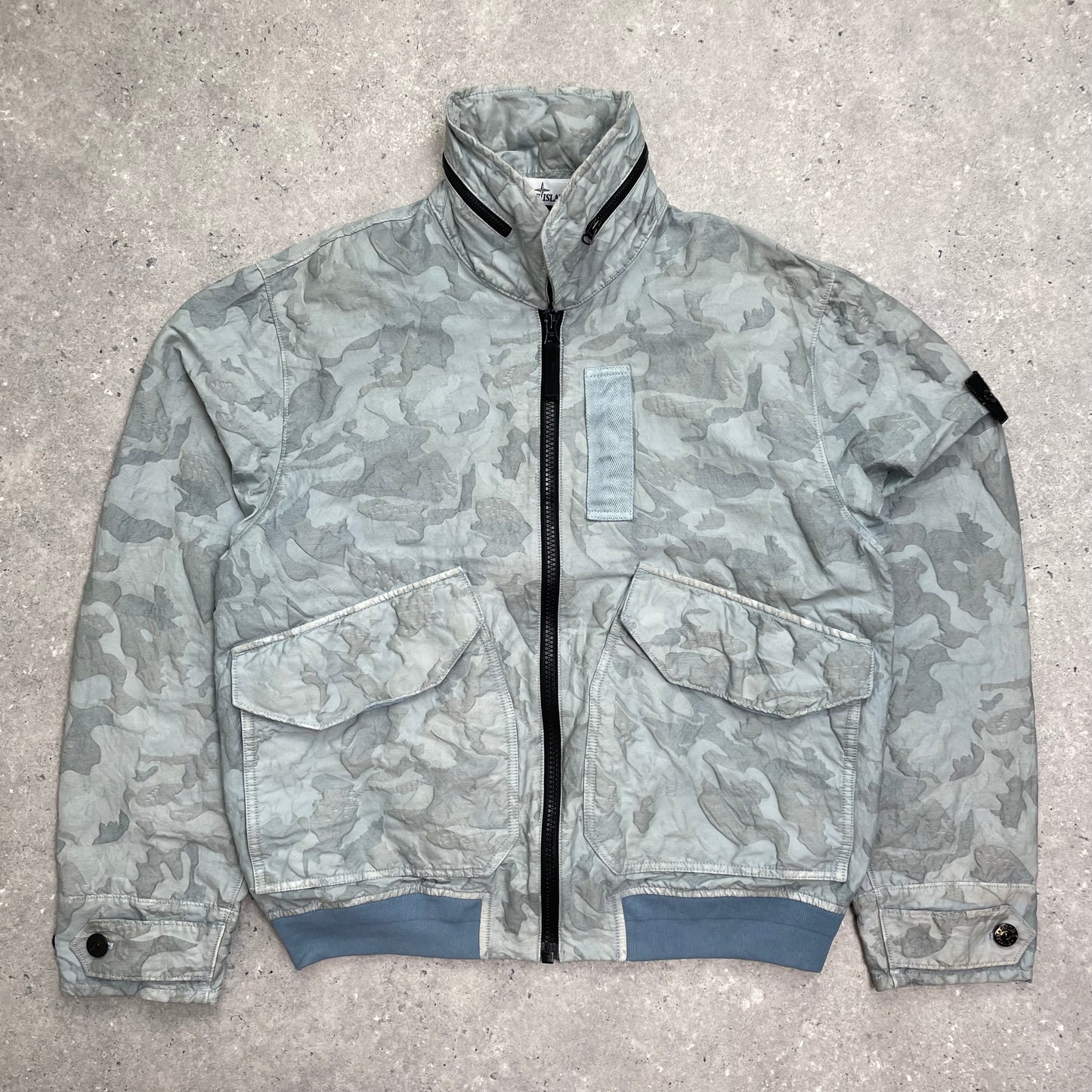 Stone Island Blue Big Loom Camo Bomber Jacket