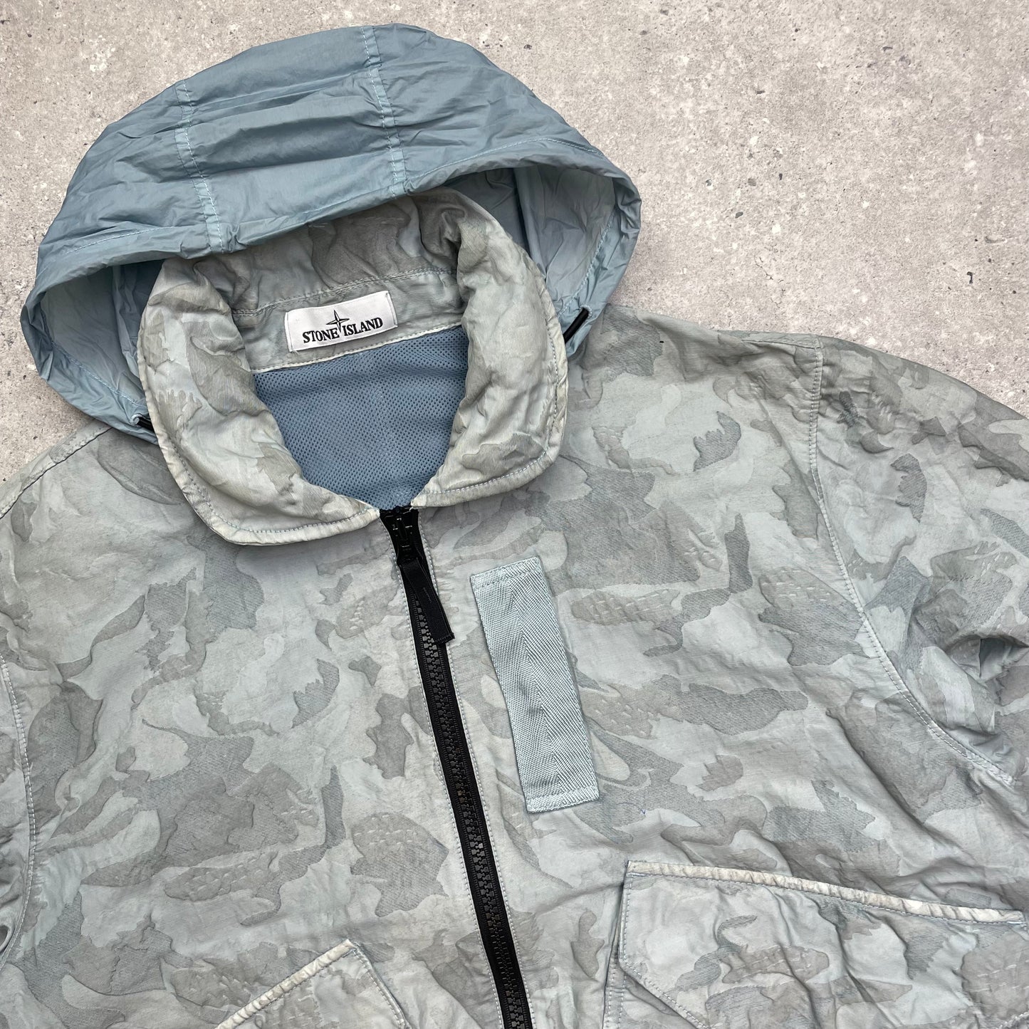 Stone Island Blue Big Loom Camo Bomber Jacket